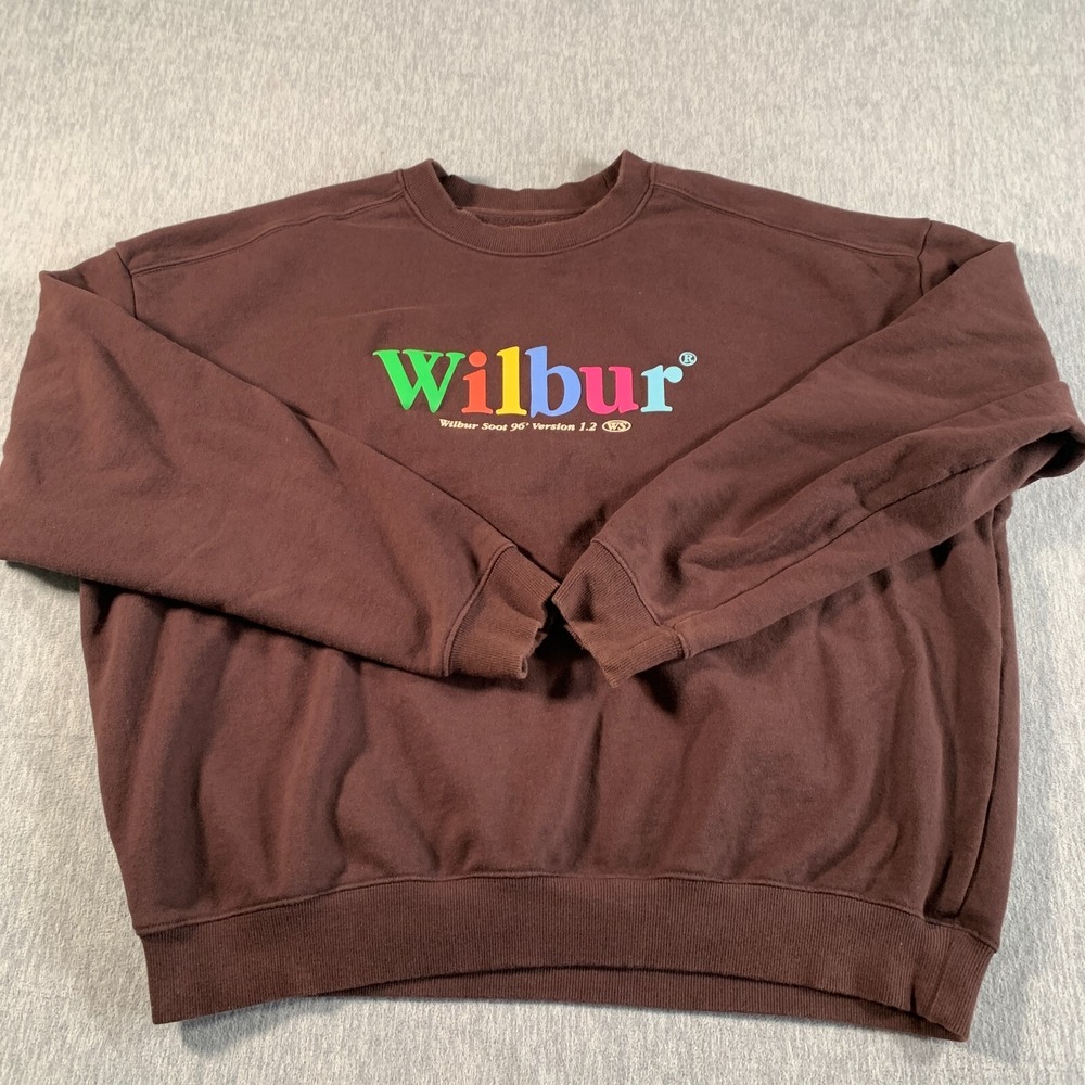 Wilbur Soot Sweatshirt Men XL Brown Logo Crewneck Retro Gamer Y2K‎ Verison 1.2